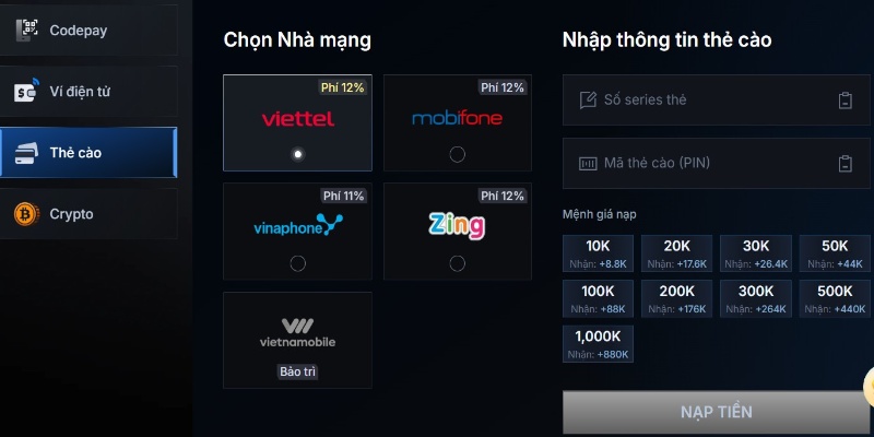 Nạp tiền 2 Nạp tiền